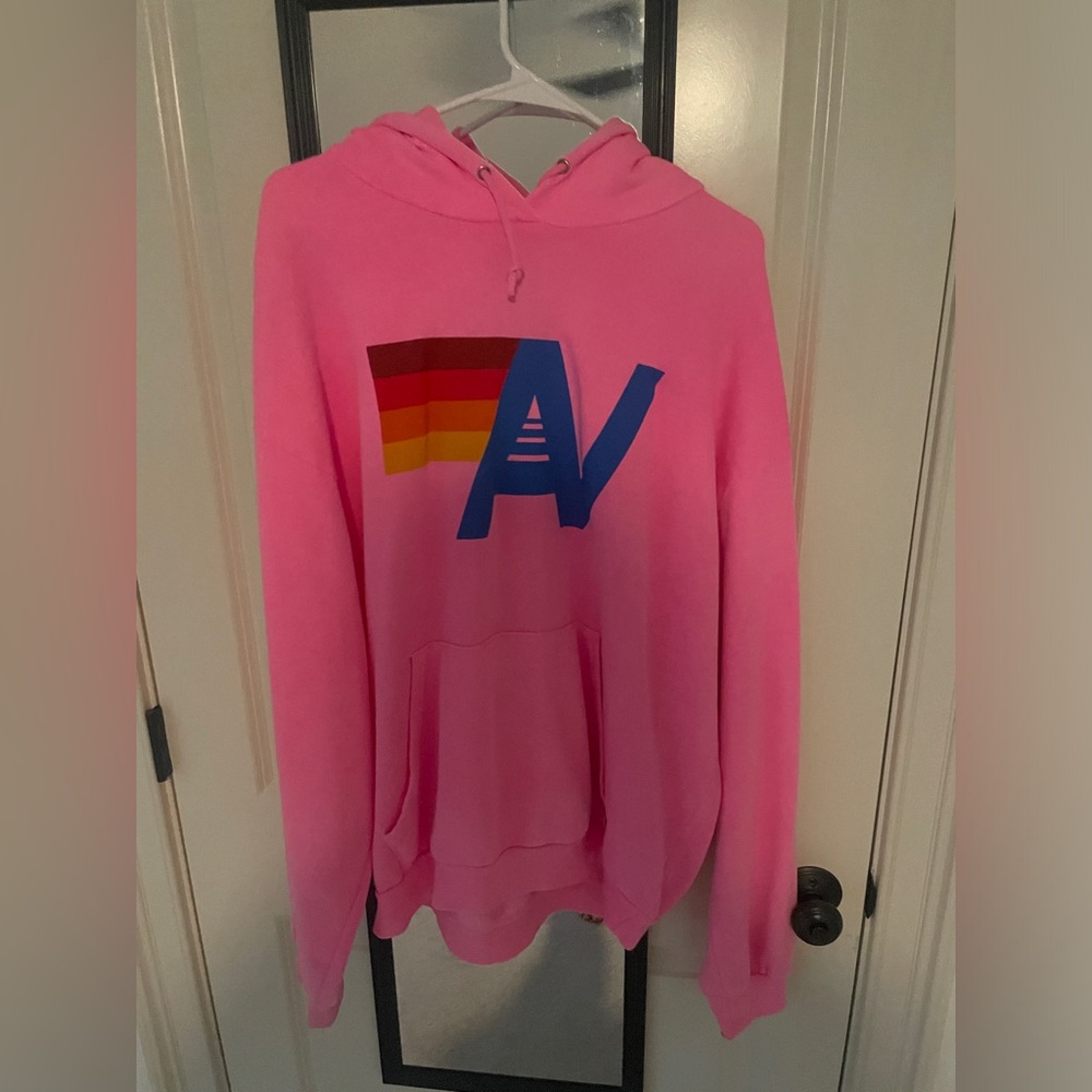 Aviator nation logo hoodie in pink